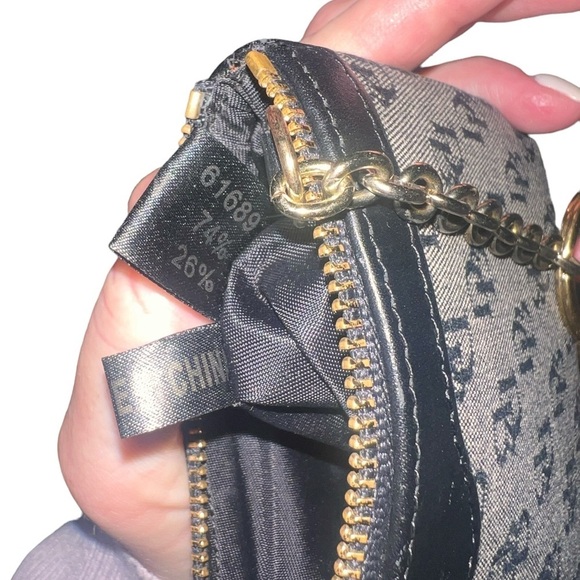 EUC Dooney & Bourke Vintage Black Leather Wristlet Wallet w/ Key Ring & Strap - Picture 7 of 11